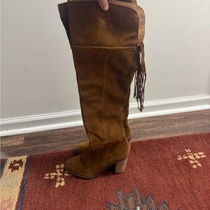 Brown Suede Over-the-Knee Boots